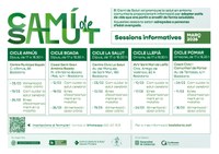 Cartell amb les activitats del cicle de sessions "Camí de Salut" - Març 2025