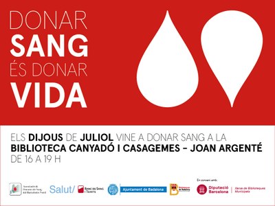 Badalona acollirà set jornades de donació de sang durant el mes de juliol per garantir les reserves durant els mesos d’estiu.
