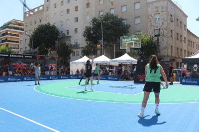 Fotografia de la FCBQ. Partit de 3x3 a Badalona any 2025.