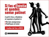 Badalona aplica des d’avui la nova ordenança de vehicles de mobilitat personal que preveu multes de fins a 600 euros i retirar el patinet davant d’algunes infraccions