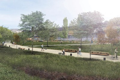 Imatge virtual obres de transformació de la riera de Pomar II.