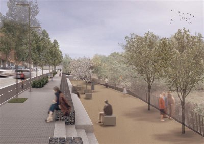 Imatge virtual obres de transformació de la riera de Pomar III.