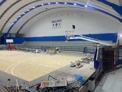 Obres al pavelló de La Plana.