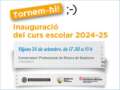 Demà dijous es farà l’acte d’inauguració del curs escolar 2024-2025 a Badalona.