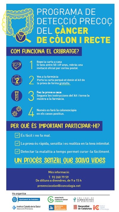 Full informatiu programa detecció precoç del càncer de còlon i recte.