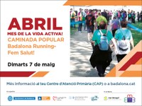 Dimarts 7 de maig se celebra la 12a Caminada Popular Badalona Running - Fem salut!, amb l’objectiu de fomentar la pràctica de l’activitat física regular