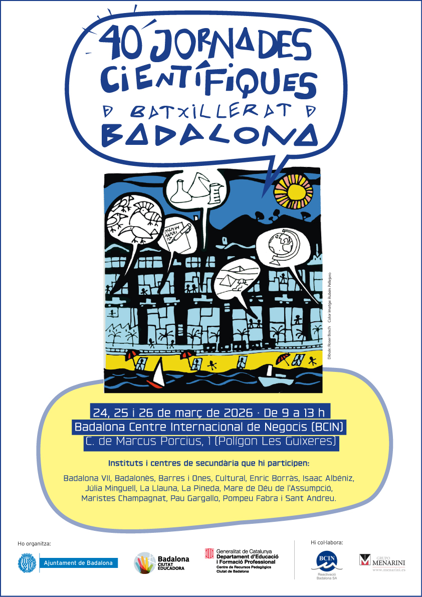 Cartell de la 40a edició de les Jornades Científiques de Batxillerat de Badalona