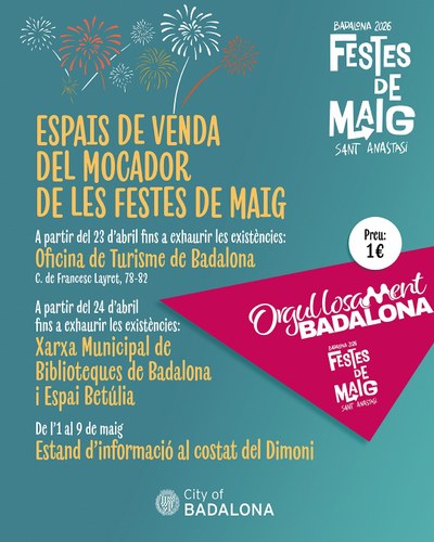 Mocador Festes de Maig 2026. Punts de venda.