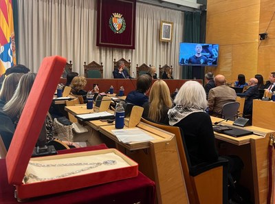 En un vídeo enregistrat a Nova York, i que s’ha pogut veure en el Saló de Plens, Jordi Fernández, s’ha mostrat molt agraït per aquest reconeixement.