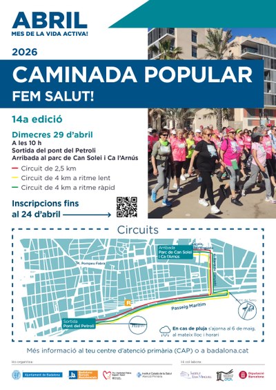 Cartell de la 14a Caminada Popular Fem salut!.
