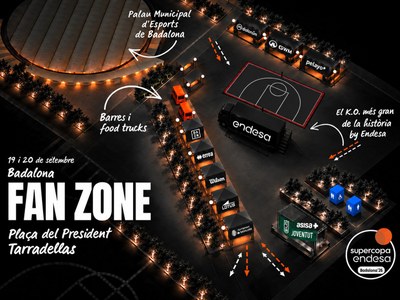 La plaça del President Tarradellas de Badalona acull aquest cap de setmana la Fan Zone més completa de la història de la Supercopa Endesa.