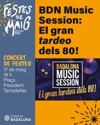 La plaça del President Tarradellas escenari aquest dissabte dels Concerts de Festes amb Badalona Music Session, el gran tardeo dels 80! i l’actuació de Ramoncín