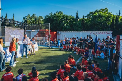 Presentació de la renovació del camp de futbol municipal de Lloreda.