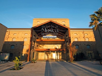 Imatge virtual de la CACI amb el rètol Ciutat de la Música de Badalona – Edifici CACI.