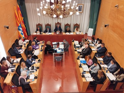 El Saló de Plens de l'Ajuntament de Badalona durant la sessió ordinària del mes de novembre de 2023.