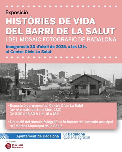 Cartell exposició La història del barri de la Salut.