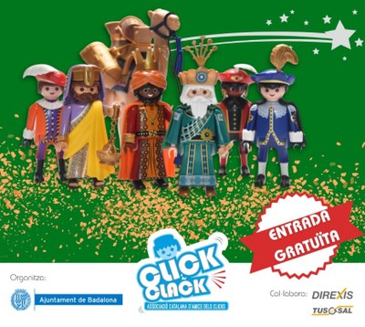 Una nova edició de la Fira de Clicks porta les populars joguines de Playmobil a la plaça de Pompeu Fabra.
