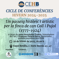 Conferència:  Un passeig històric i artístic per la finca de can Coll i Pujol (1777-1924).