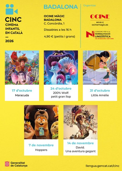 Ja torna a ser aquí el CINC! (Cicle de Cinema Infantil en Català).