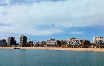Vista general platja del Coco des del mar.jpg.