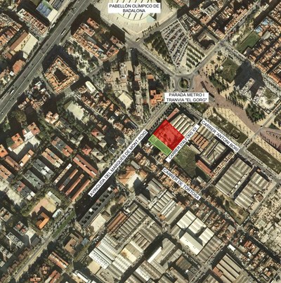 Projecte passatge i vorera de l'equipament privat al carrer Alfons XII.