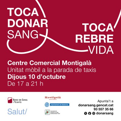 <bound method DexterityContent.Title of <Event at /fs-badalona/badalona/ca/serveis-ajuntament/sanitat-i-salut/agenda/jornada-de-donacio-10-octubre-al-centre-comercial-montigala-unitat-mobil-de-17-00-a-21-00>>.