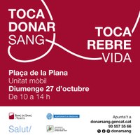 Jornada de donació del Banc de Sang. 27 octubre. Plaça de la plana de 10.00 a 14.00