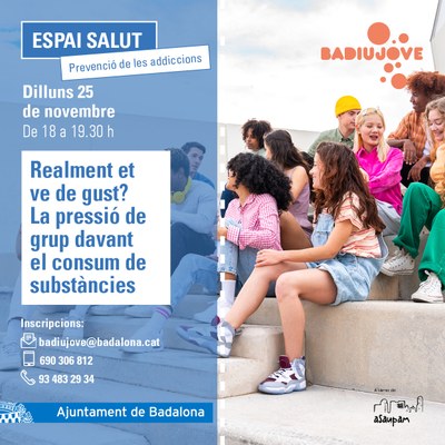 <bound method DexterityContent.Title of <Event at /fs-badalona/badalona/ca/serveis-ajuntament/sanitat-i-salut/agenda/taller-realment-et-ve-de-gust-la-pressio-de-grup-davant-el-consum-de-substancies>>.