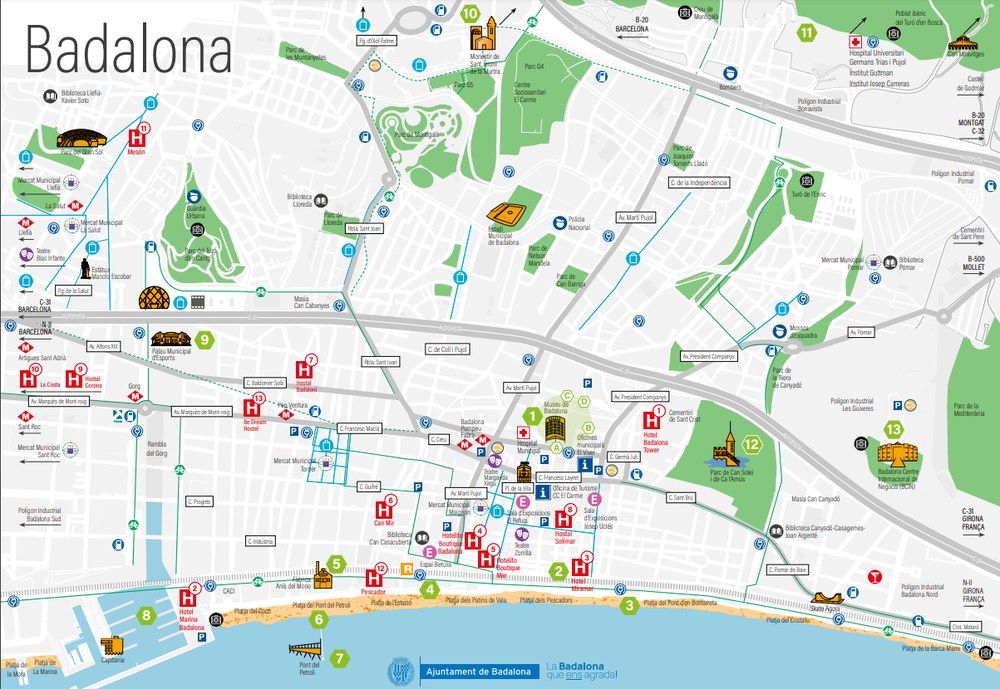 Mapa turístic de Badalona