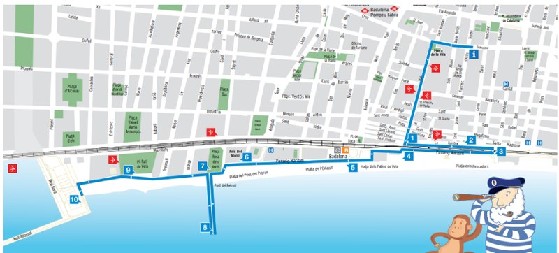 Mapa ruta turística Badalona i el mar
