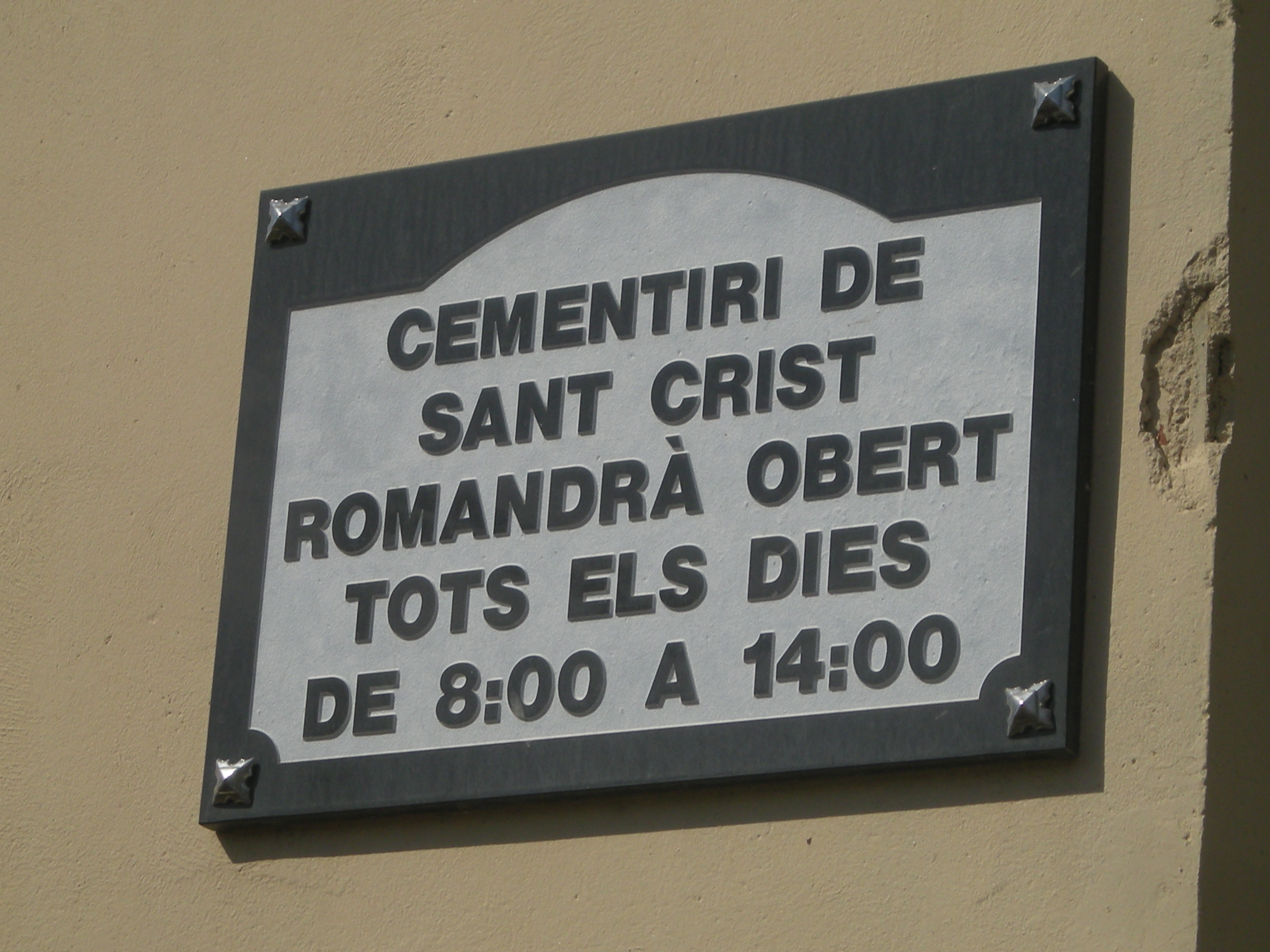 Placa del cementiri