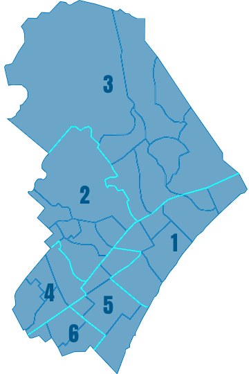 Mapa de districtes de Badalona